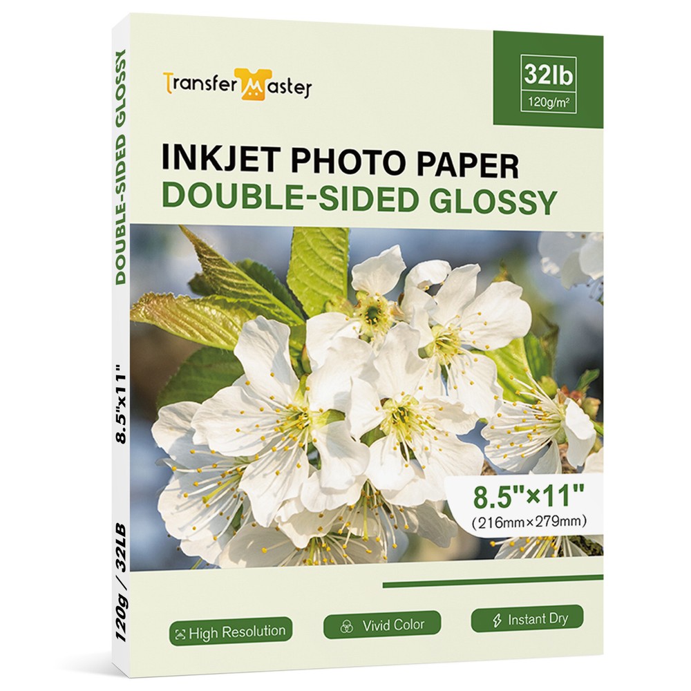 50-300 Glossy Double-Sided Photo Paper 8.5x11 32lb Inkjet Brochure Printing