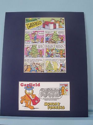 Garfield celebrates Christmas with Jon and Odie & First Day Cover of his stamp