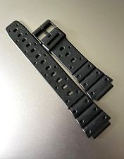 CASIO Watch Strap Band Black Rubber 23mm Wide with 17mm Inlet Insert JAPAN NOS