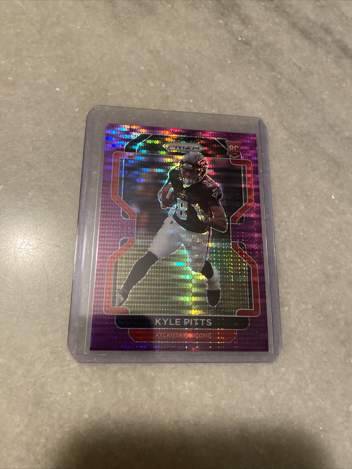 2021 Prizm Football Kyle Pitts Purple Pulsar Rookie Card Fanatics SP 341 Falcons