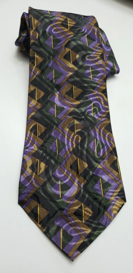 Corbata Puritan Hombre Multicolor Púrpura 4"W x 57"L 100% Seda Foto 2 de 3