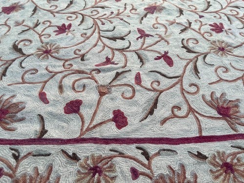 Vintage French Aubusson Style Area Rug Chain Stitch Wool Home Décor Carpet 4x6 - Picture 8 of 10