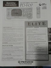 Pioneer PD-F07 Operating Instructions Manual, Printed Copy or PDF File