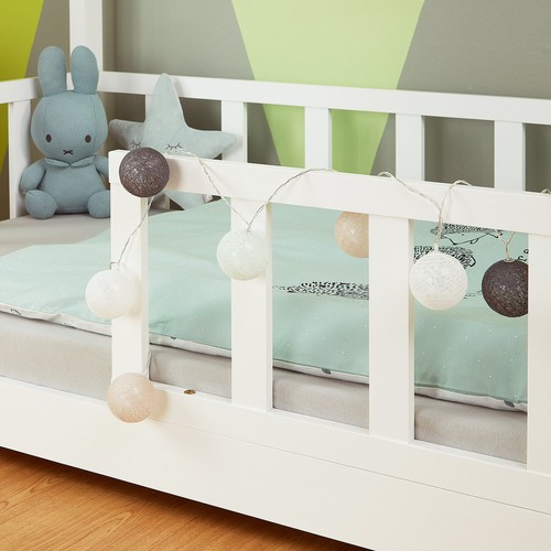 Kinderbett mit Matratze Hausbett 80x160 cm Rausfallschutz Bodenbett Homestyle4u - Bild 6 von 11