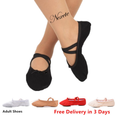 Adult  Nexete Ballet Dance Yoga Gymnastics  Canvas  Leather Slipper Shoes  