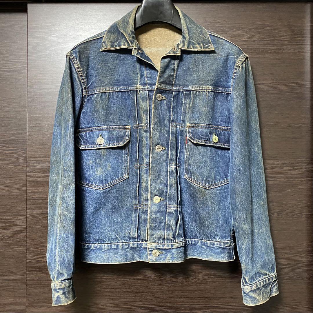 melhem 50’s LEVI'S DENIM RANCH JACKET Vintage 1950s Levis 507XX 2nd Original Leather Patch Period