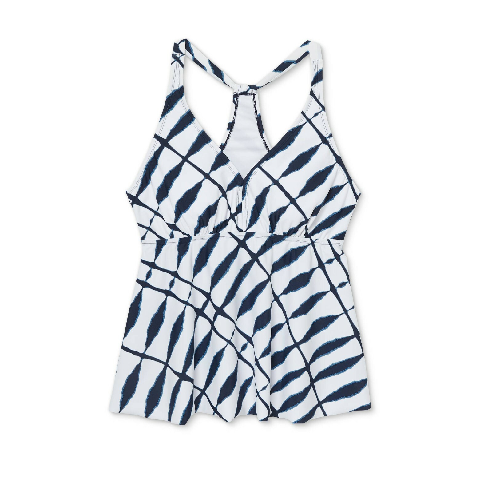 Women's Plus Size Flowy Racerback Tankini Top Kona Sol Shibori Print