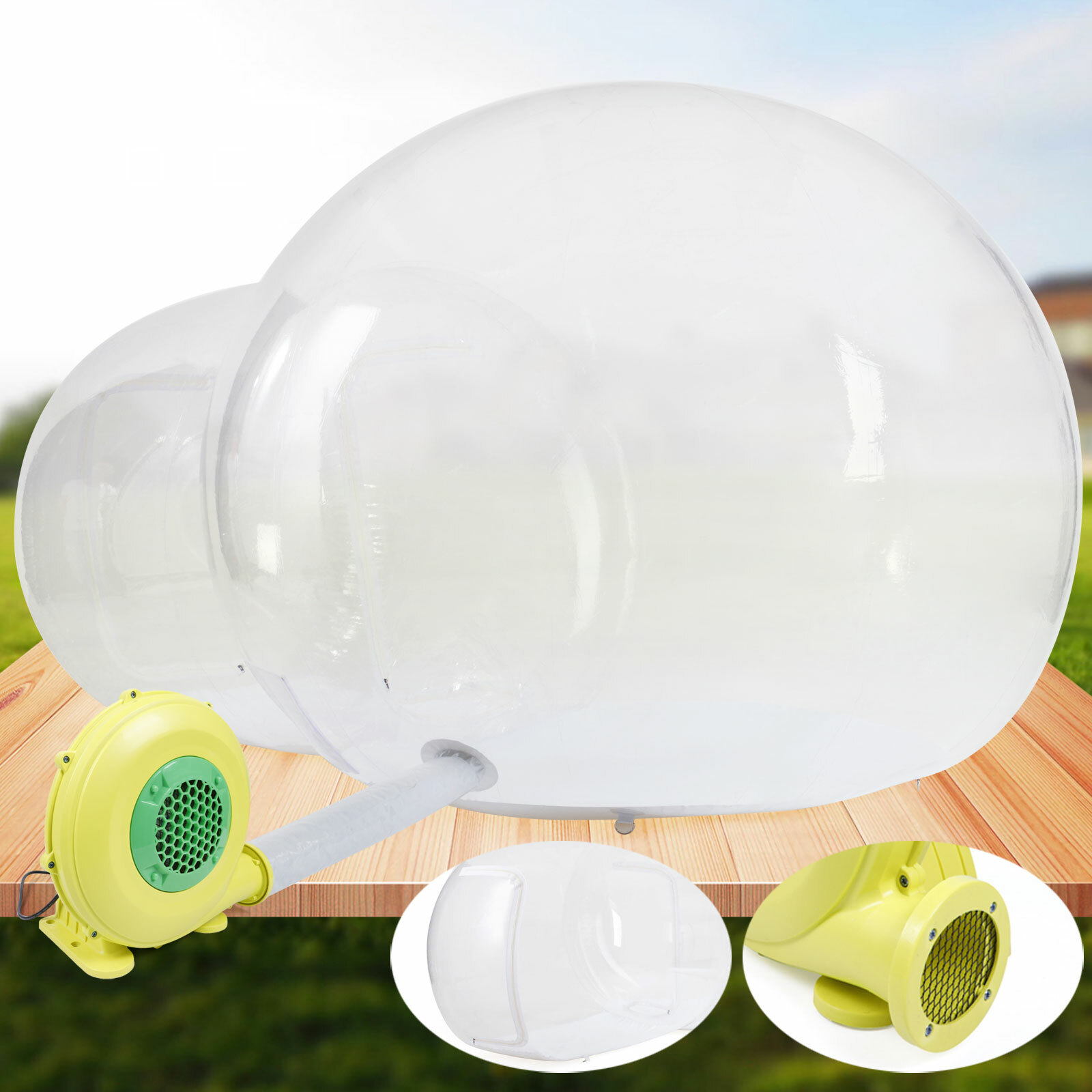 Ventilador inflable ecológico para el hogar casa burbuja casa soplador tienda de campaña al aire libre NUEVO