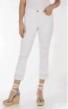 White Jeans FDJ French Dressing Women's Olivia Slightly-Flared Crop Jean Size 4