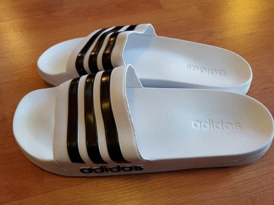 adidas cloudfoam slides white