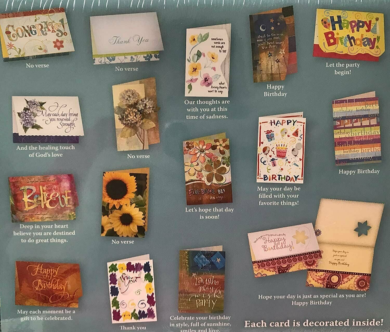 Assorted All Occasion Cards Decorative Keepsake Boxed Set Thinking of ...