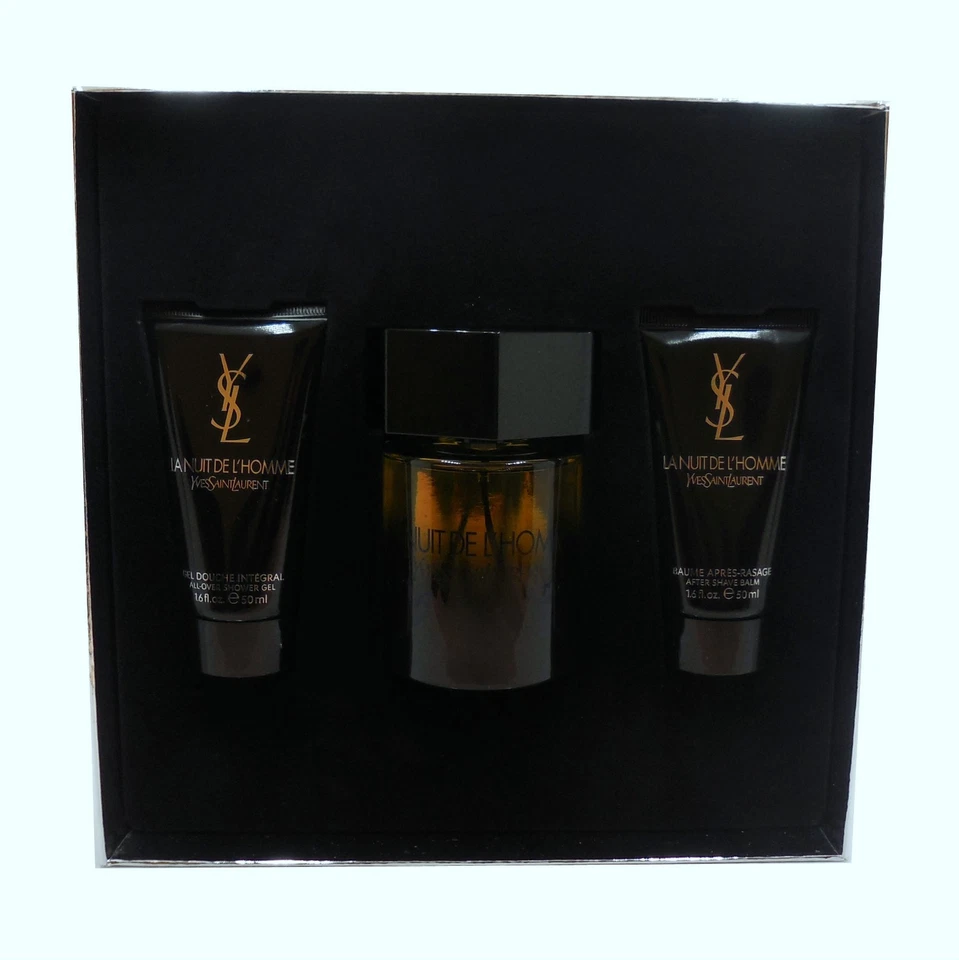 YSL LA NUIT DE L'HOMME 3 PIECE GIFT SET EAU DE TOILETTE SPRAY 100ML NIB-L5914400 - Image 2 of 2