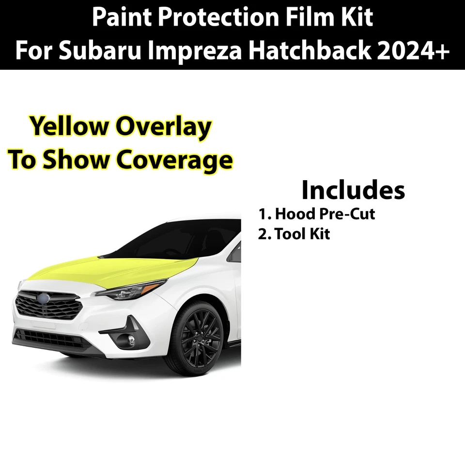 Kit de sujetador transparente de película de protección de pintura de capó precortado PPF para Subaru Impreza 2024 + Foto 2 de 4