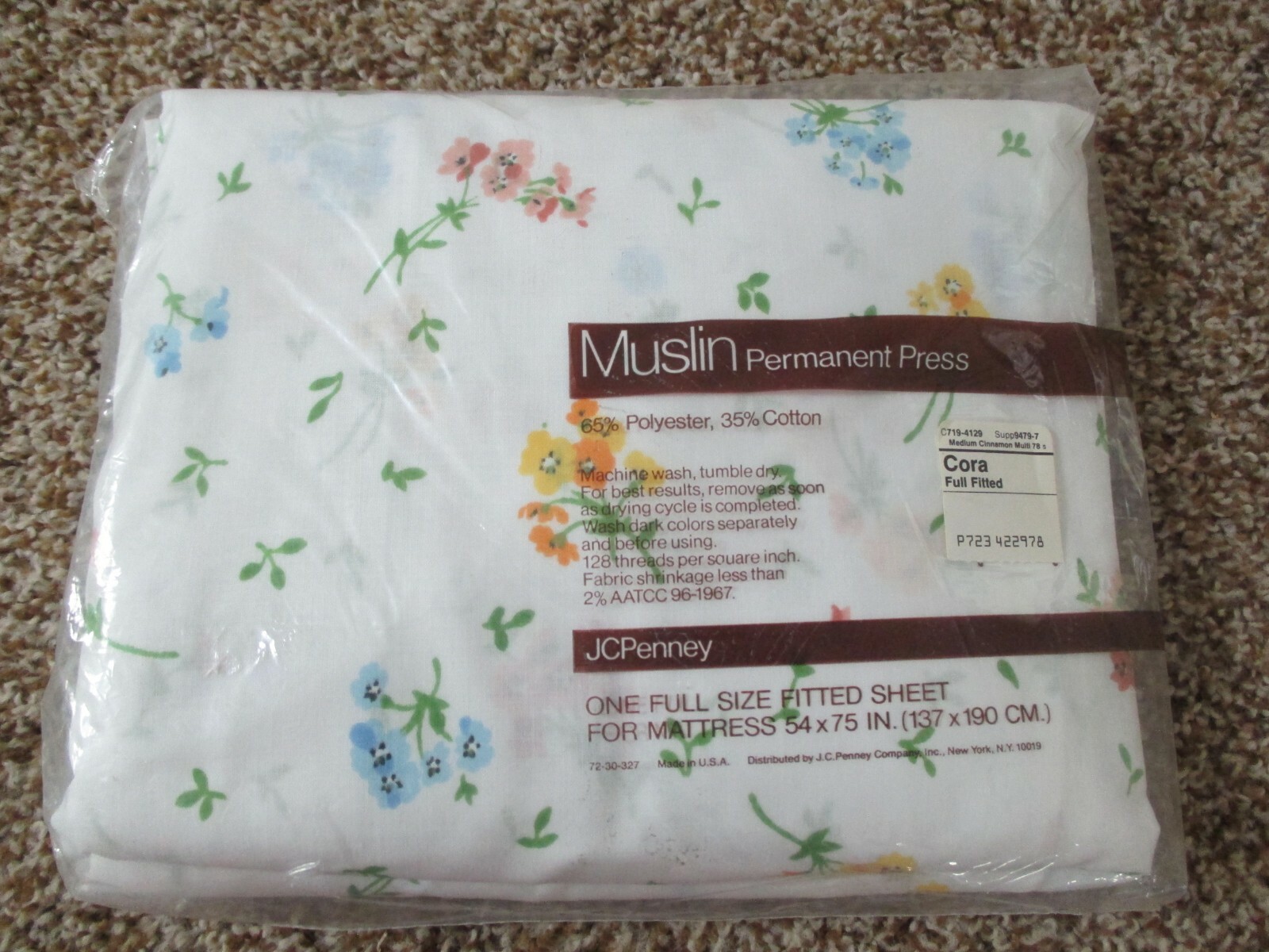 NEW VINTAGE JC PENNEY CORA FULL FITTED SHEET POLY COTTON PERMANENT PRESS USA eBay