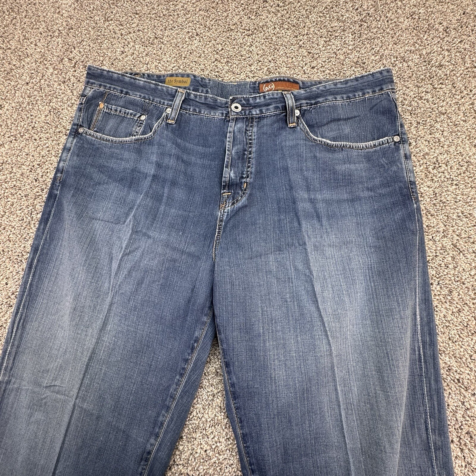 AG Adriano Goldschmied The Symbol Jean Dark Wash Cotton Men's Size 40x29