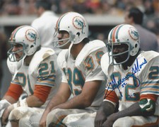 MERCURY MORRIS MIAMI DOLPHINS SIGNED AUTHENTIC 8x10 PHOTO w/COA 17-0 SUPER BOWL
