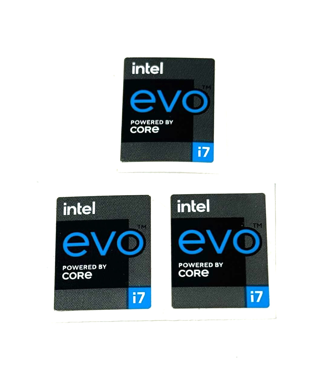 3 x Intel Evo Powered By Core i7 Sticker  Label Badge Decal 18mm x 22mm