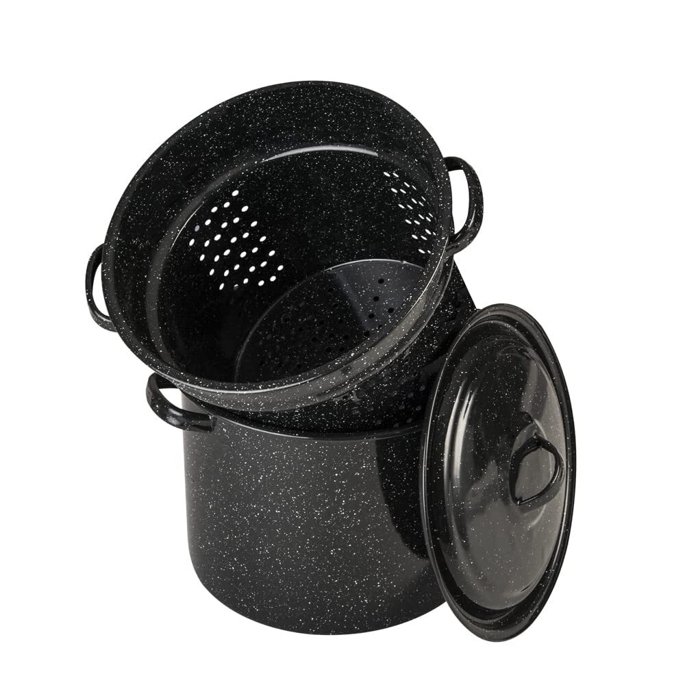 Granite Ware 7.5 Qt 3 Piece Multiuse Pasta Pot Set, Strainer Pot with lid