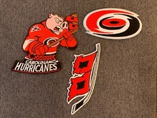 CAROLINA HURRICANES NHL SET OF 3 EMBROIDERED IRON ON PATCHES NEW