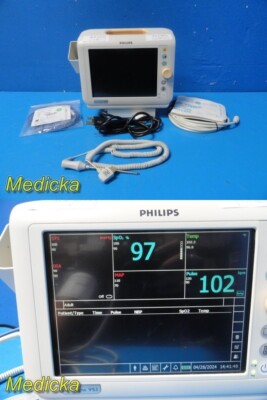 2008 Philips Sure Signs VS3 Vitals Monitor W/ Leads & Client Bridge ~ 34215