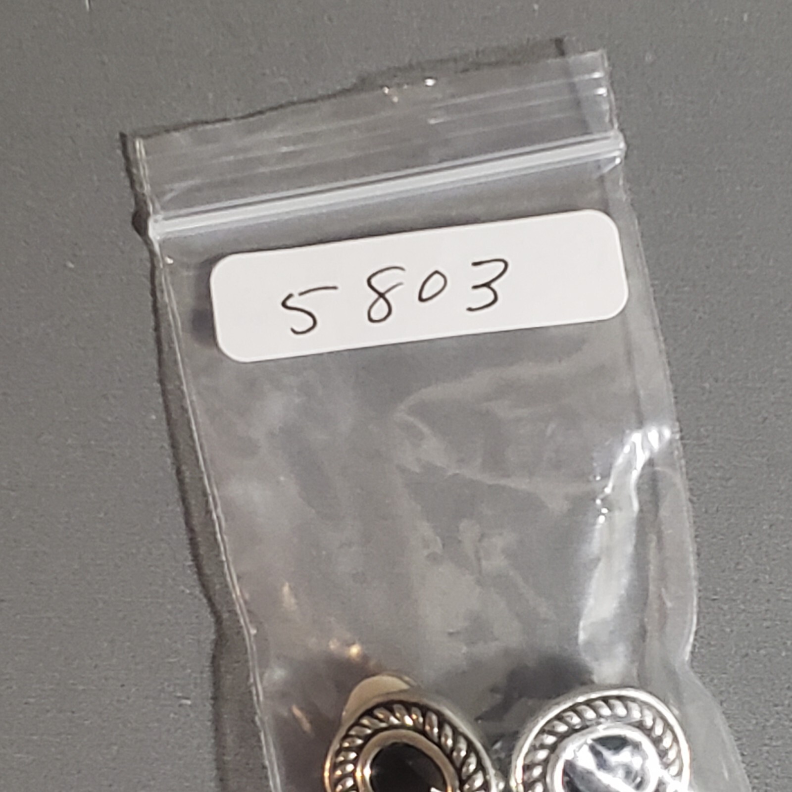 Clip On Dangle Earrings Silver Tone Black Mid Century Retro Modernist Boho 0.75"