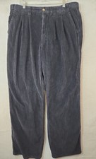 KingSize Mens Blue Corduroy Pleated Expandable Waist Pants Mens 38 x 34
