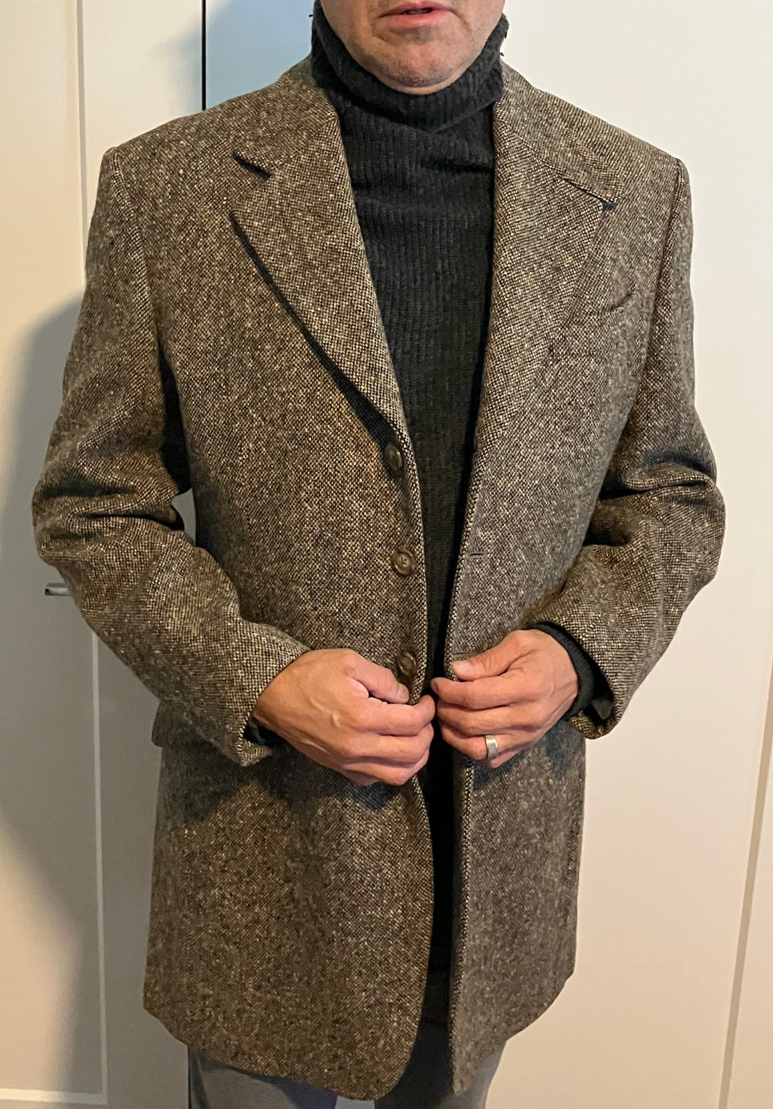 J Peterman Men's Tweed Blazer Lamb's wool 40 Regular