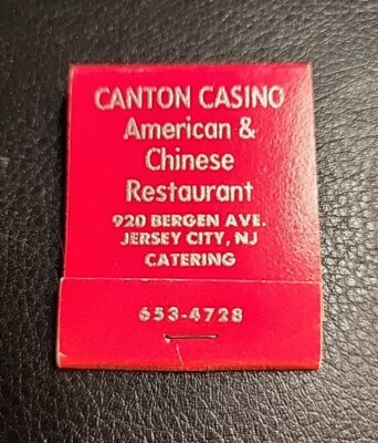 Vintage Canton Casino Restaurant. Jersey City.  Matchbook 