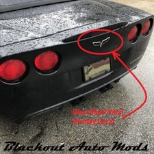 Gloss Black C6 Corvette Emblem Overlay Blackout Flag Decal
