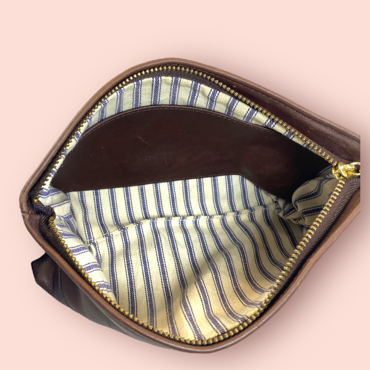 COACH Vintage Mahogany Leather Cosmetic Makeup Multipurpose Pouch
