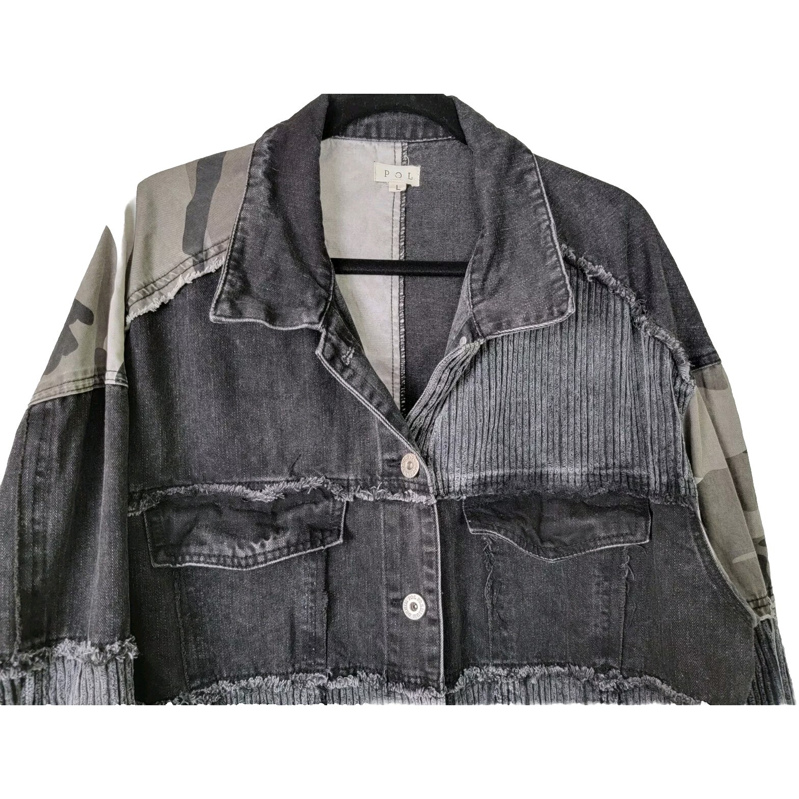 POL Patchwork Jacket Large Boho Lagenlook Gypsy C… - image 5