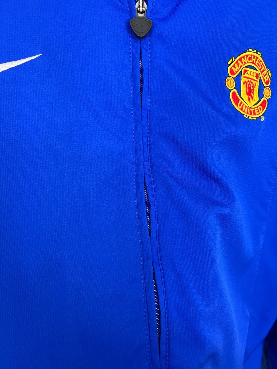 Vintage Nike Manchester United Football Jacket Soccer Blue Track