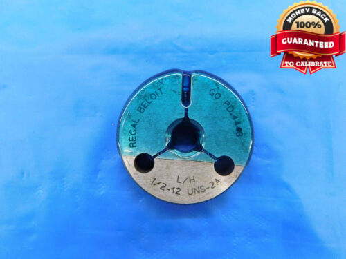 1/2 12 UNS 2A LEFT HAND THREAD RING GAGE .5 .50 .500 GO ONLY P.D. = .4443 L.H. - Afbeelding 1 van 2