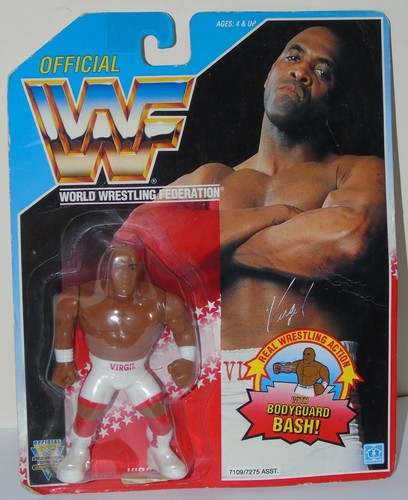 WWF HASBRO FIGURE VIRGIL ON ORIGINAL CARD WWE WRES...