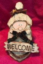Christmas Rustic Wood Santa Claus Welcome Sign 17  x 9  x 1  