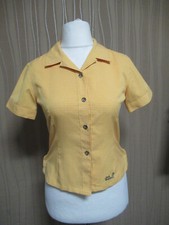 CR7576 Jack Wolfskin Damen Bluse Gr. S maisgelb kariert  Wanderbluse Travel