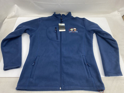 Winking Lizard Tour of Beers Womens Fleece Jacket Size Large Navy Blue Full Zip