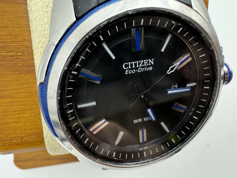 RELOJ DE FIN DE SEMANA CL/MEN'S CITIZEN J810-S082780 ECO DRIVE/NEGRO/AZUL/¡BANDA DE GOMA! Foto 4 de 4