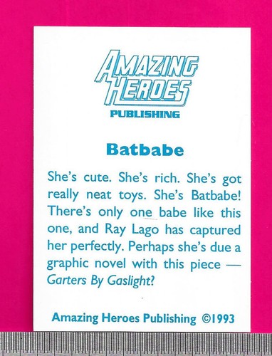 Amazing Heroes Publishing 1993 BATBABE Foil Promo Card - Picture 2 of 2