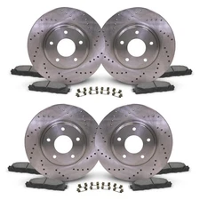 Front & Rear Drilled Brake Rotors + Pads for Infiniti G25 G35 G37 M35 M37 EX35