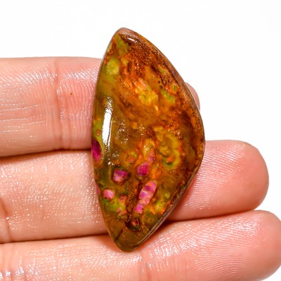 30 Ct. 100% Natural Brilliant Ruby Fuchsite Fancy Cabochon 37X19X5 mm Gemstone