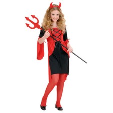 TEUFEL KOSTÜM KINDER Karneval Fasching Halloween Party Satan Kleid Mädchen  5848