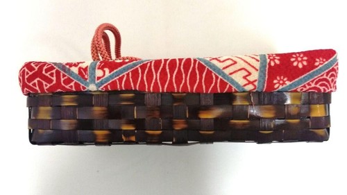 Japanisches Muster Bambuskorb Kordelzug Kinchaku japanische Tasche - Bild 8 von 22