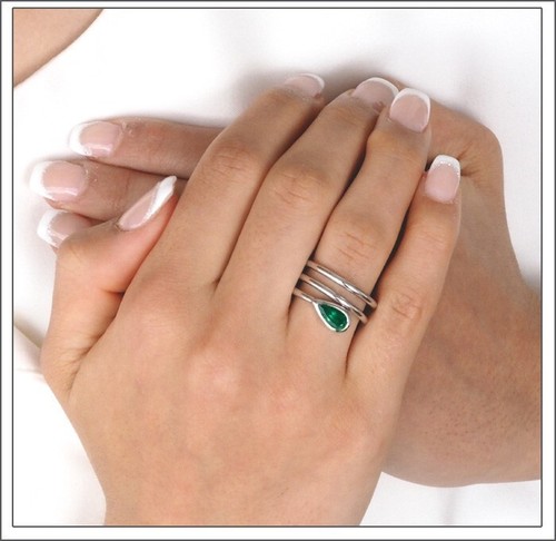 Außergewöhnlicher Smaragd Schlangen Ring in Weißgold -von Greenfire - Bild 4 von 12