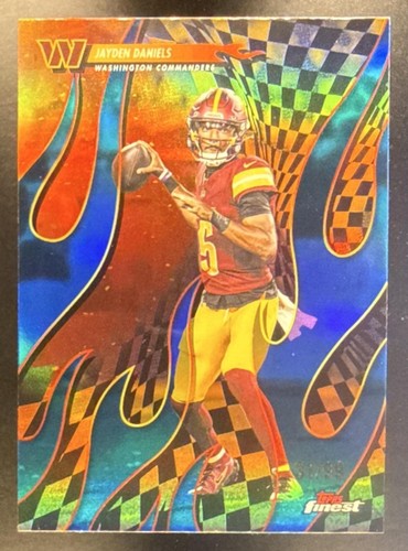 Jayden Daniels 2025 Topps Finest Torchers Blue Refractor 31/99 Commanders TF1