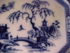 John Maddock Flow Blue Hindustan Ironstone Platter England  Before 1855  13 3/4" — photo 3