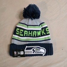 NWT NFL SEATTLE SEAHAWKS CAP HAT KNIT CUFFED BEANIE POM YOUTH KID