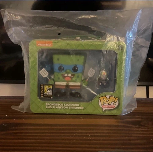 Funko Pop SpongeBob Leonardo and Plankton Shredder TMNT SDCC 2014 1000 Pcs 