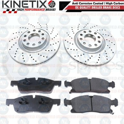 FÜR JEEP GRAND CHEROKEE WK WK2 GELOCHTE PERFORMANCE BREMSSCHEIBEN BELÄGE VORNE 350mm