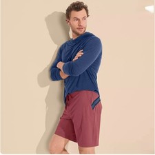 Lands End Men's 9" Quick Dry Board Shorts sz 36 in Burnt Clay Color